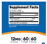  NUTRICOST ASTAXANTHIN 12MG 60 VIÊN GEL (Sf Lỗi) 