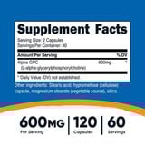  NUTRICOST ALPHA GPC 600MG 120 VIÊN NHỘNG 