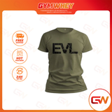  EVL Áo thun xanh Olive Logo EVL đen 