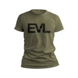  EVL Áo thun xanh Olive Logo EVL đen 