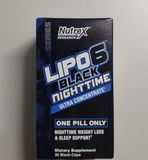  NUTREX LIPO 6 BLACK NIGHTTIME 30 VIÊN NHỘNG (Sf Lỗi) 