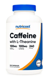  NUTRICOST CAFFEINE WITH L - THEANINE 100MG 240 VIÊN NHỘNG 