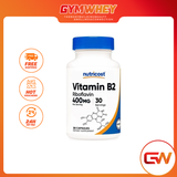  NUTRICOST VITAMIN B2 RIBOFLAVIN 400MG 30 VIÊN NHỘNG 