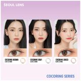  COCORING - 6 THÁNG (1 CHIẾC) Brown - Kính áp tròng Hàn Quốc Seoul Lens 