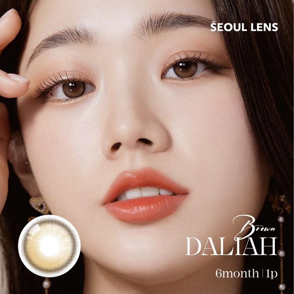  OLOLA - 6 THÁNG (1 CHIẾC) Dahlia Brown - Kính áp tròng Hàn Quốc Seoullens 