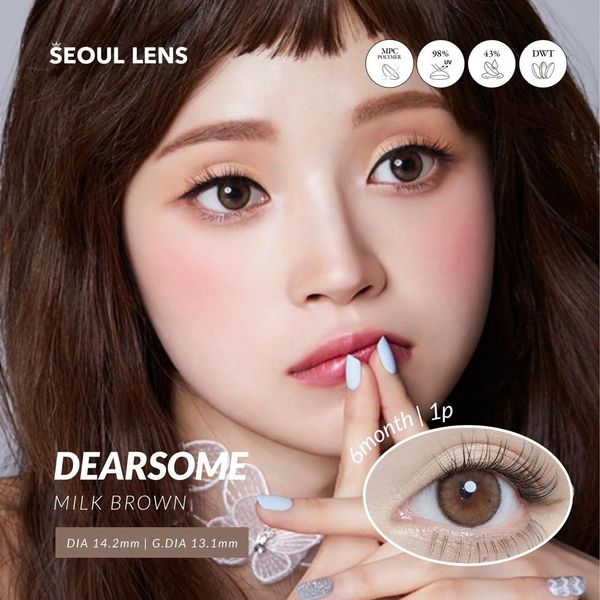  OLOLA - 6 THÁNG (1 CHIẾC) DearSome Milk Brown -  Kính áp tròng Hàn Quốc Seoullens 