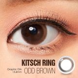  KITSCHRING - 1 NGÀY (1 CHIẾC) Odd brown/black - Kính áp tròng Hàn Quốc Seoullens 