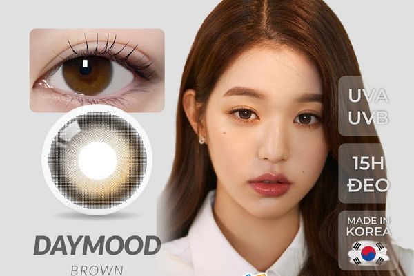  OLOLA - 6 THÁNG (1 CHIẾC) DayMood Brown - Kính áp tròng Hàn Quốc Seoullens 