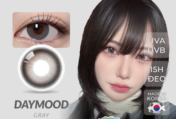  OLOLA - 6 THÁNG (1 CHIẾC) DayMood Gray - Kính áp tròng Hàn Quốc Seoullens 