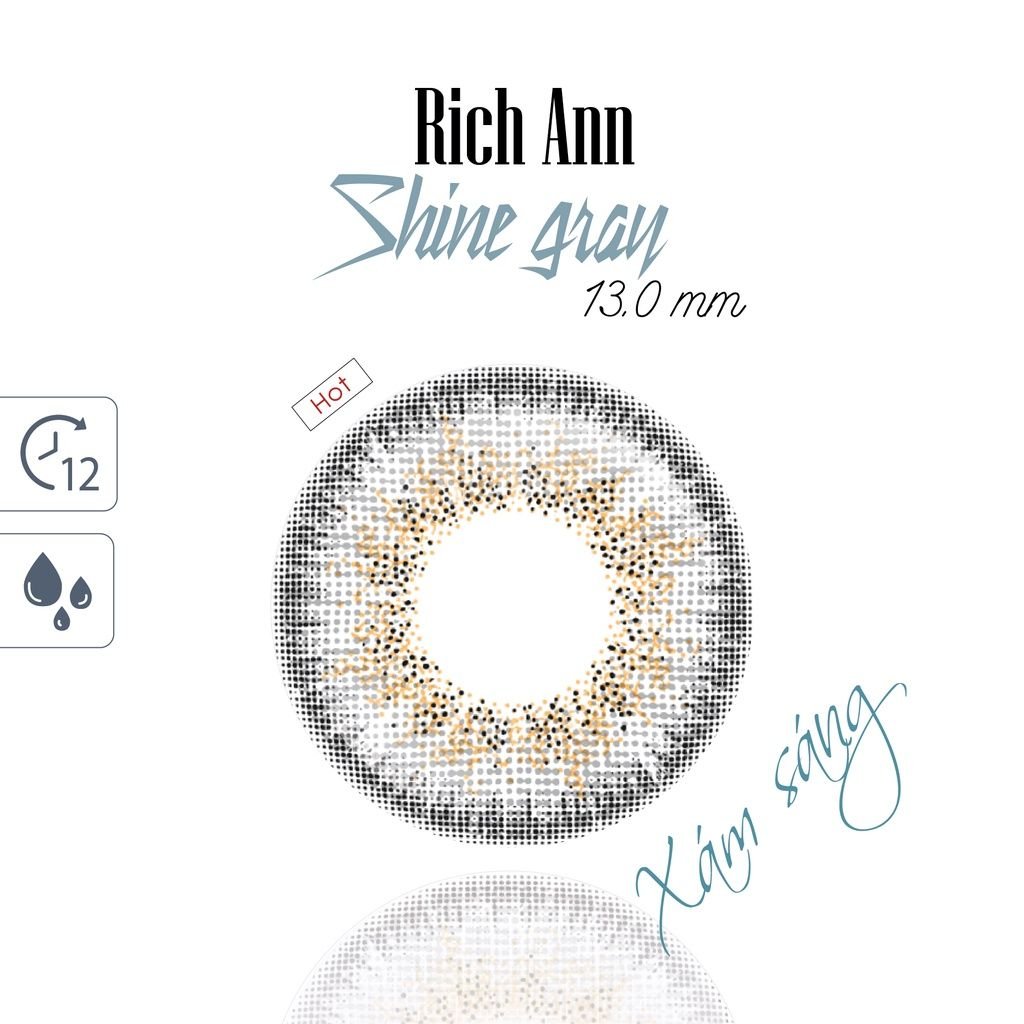  ANN365 - 1 ngày (1 CHIẾC) Rich Ann Shine Gray - Kính áp tròng Hàn Quốc Seoullens 