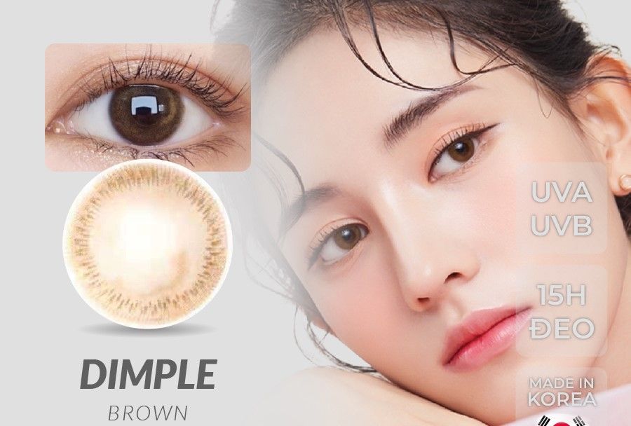  DIMPLE - 6 THÁNG (1 CHIẾC ) Brown -  Kính áp tròng Hàn Quốc Seoullens 