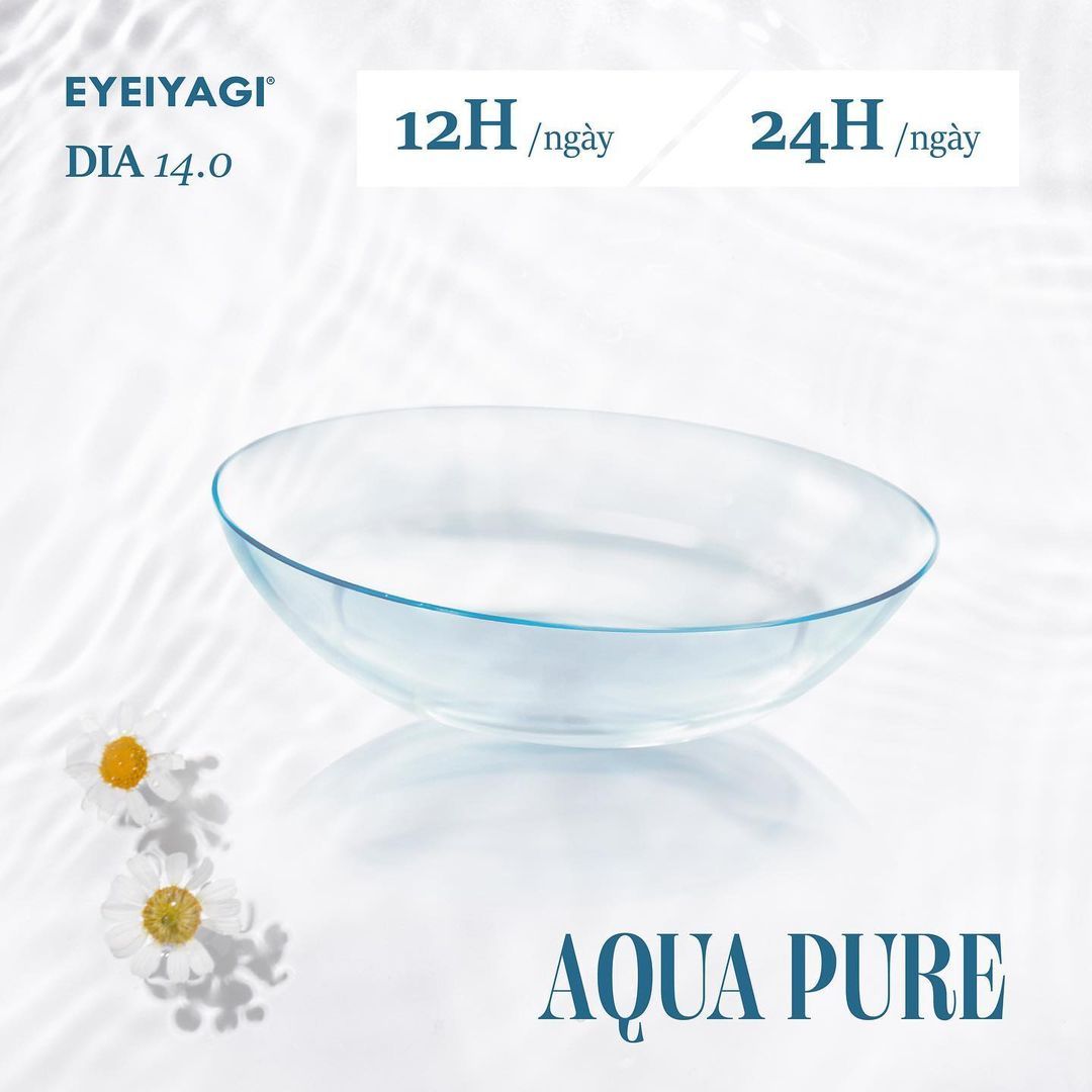  EYEIYAGI - 3 THÁNG (1 CHIẾC) - Aqua Pure Trong Suốt 12H - Kính áp tròng Hàn Quốc Seoullens 