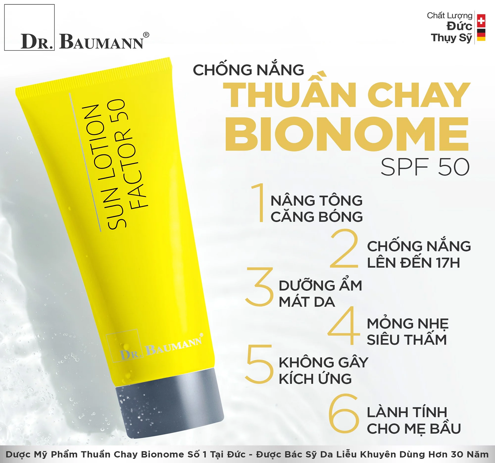 Chống nắng nâng tông Sun Lotion Factor 50 Dr Baumann