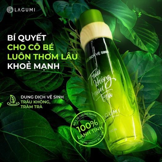 Combo 5 chai Dung dịch vệ sinh phụ nữ trầu không tràm trà giảm viêm, ngứa Lagumi 100ml