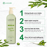  Dầu gội thảo dược không Sillicon chiết xuất Nghệ đen - Tràm trà Lagumi 340g 