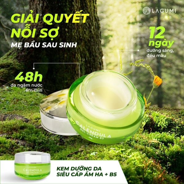 Kem dưỡng phục hồi & dưỡng sáng da Lagumi Calendula B5 cho da dầu, mụn 30g