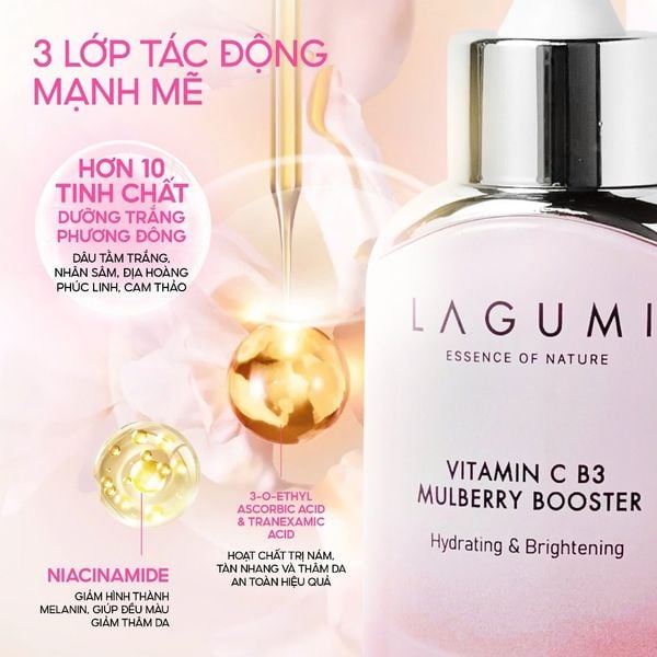 Serum Làm Trắng Da Mặt Lagumi Dâu Tằm B3 Giúp Mờ Thâm Giảm Nám