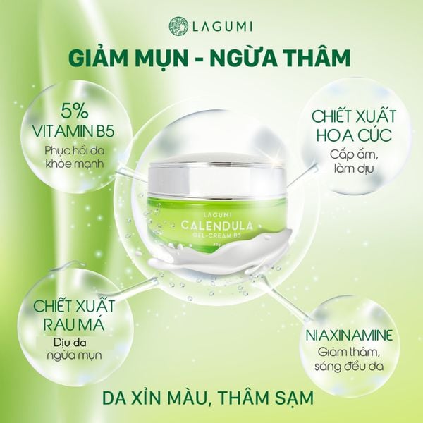 Combo Cấp ẩm và bảo vệ da 2 món Kem dưỡng B5 và Kem chống nắng nhụy hoa nghệ tây Lagumi
