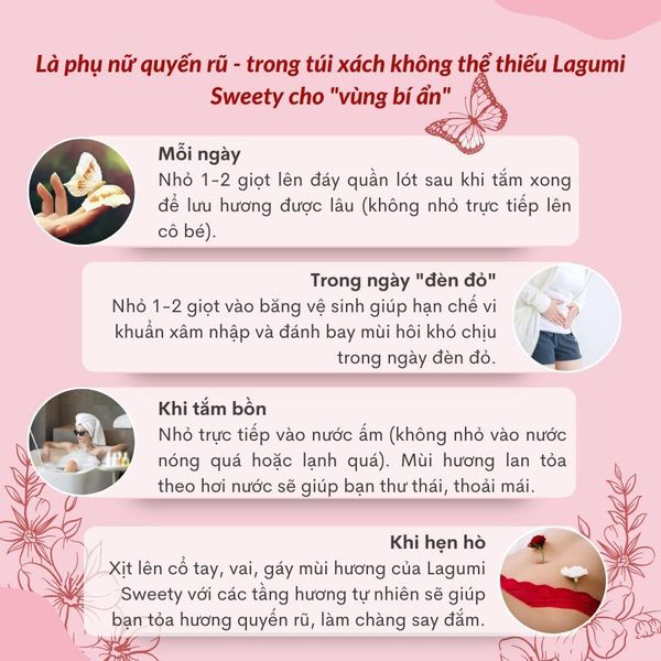 [MUA 2 TẶNG 1] Nước Hoa Vùng Kín Nữ Lagumi Sweety Ngọt Ngào Quyến Rũ Lưu Hương Đến 24H