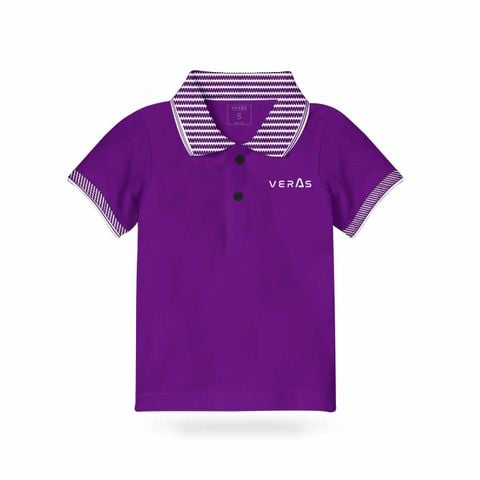 Polo children - A fresh look - Tím than cổ caro