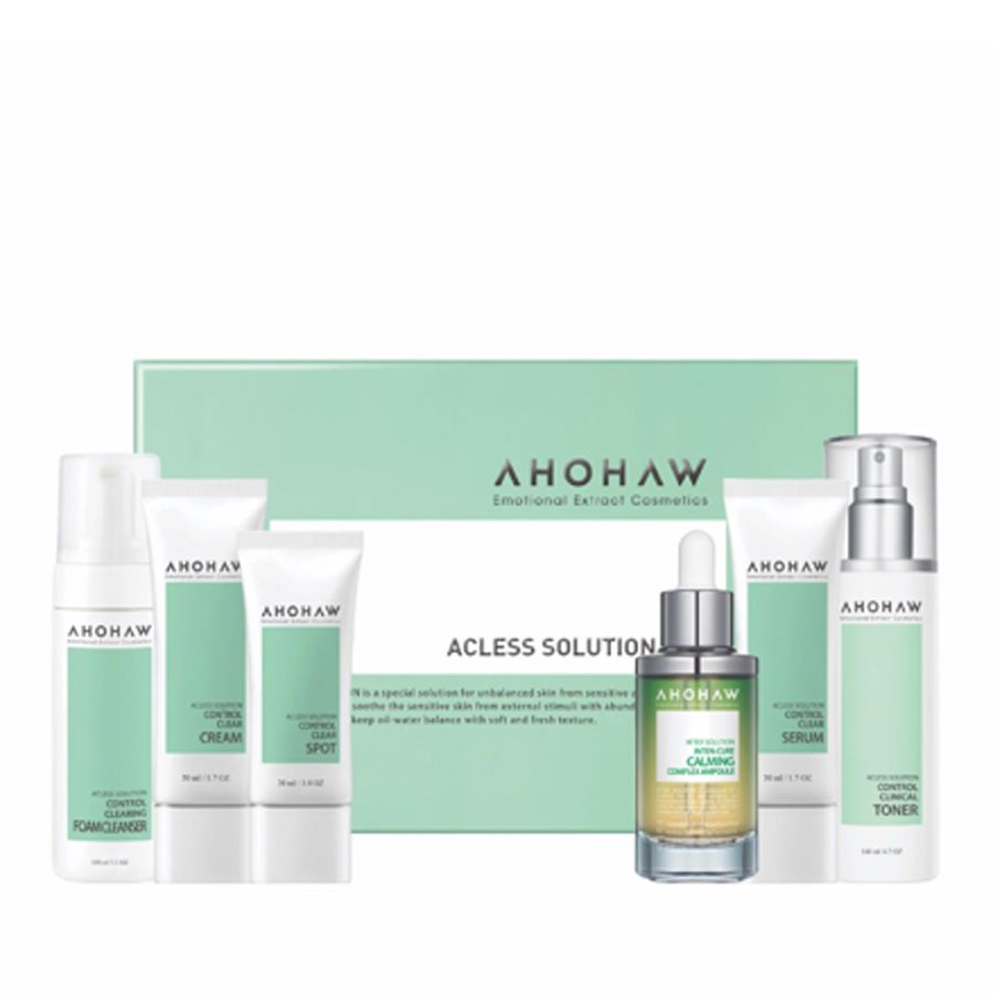  Bộ Phục Hồi Da Dầu Mụn Chuyên Nghiệp Ahohwa Acless Solution Set 