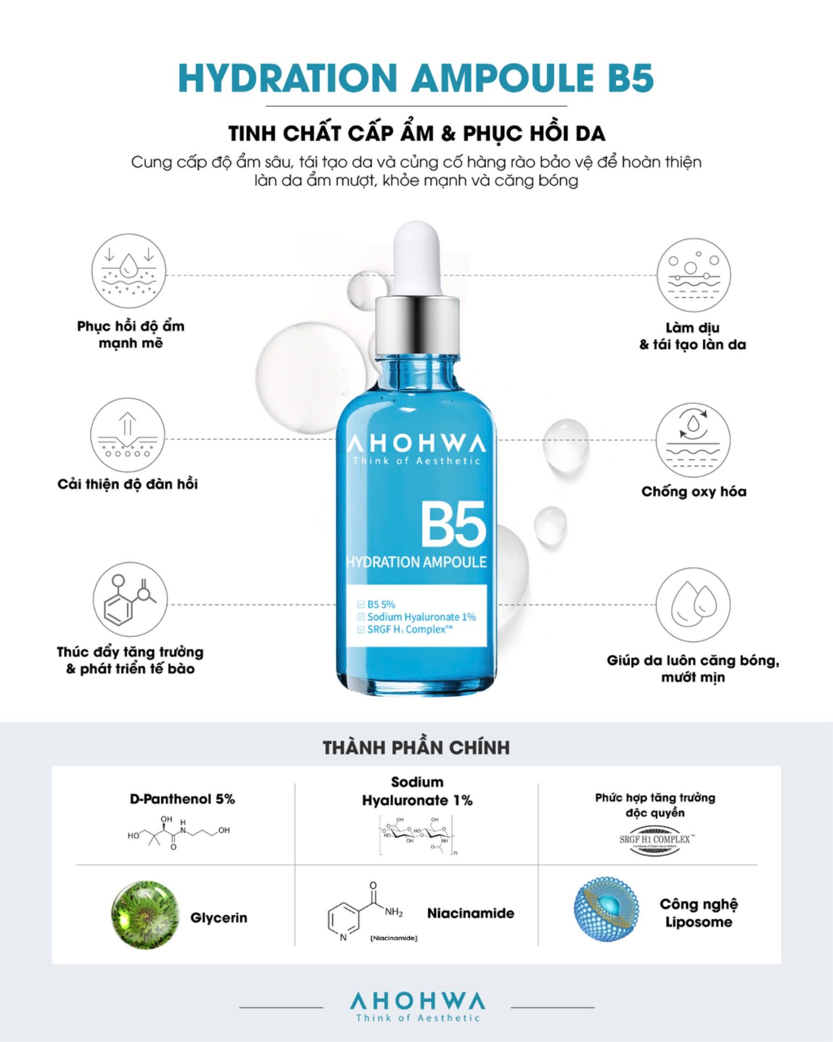  Tinh chất cấp ẩm, phục hồi da Hydration Ampoule B5 (30ml) 