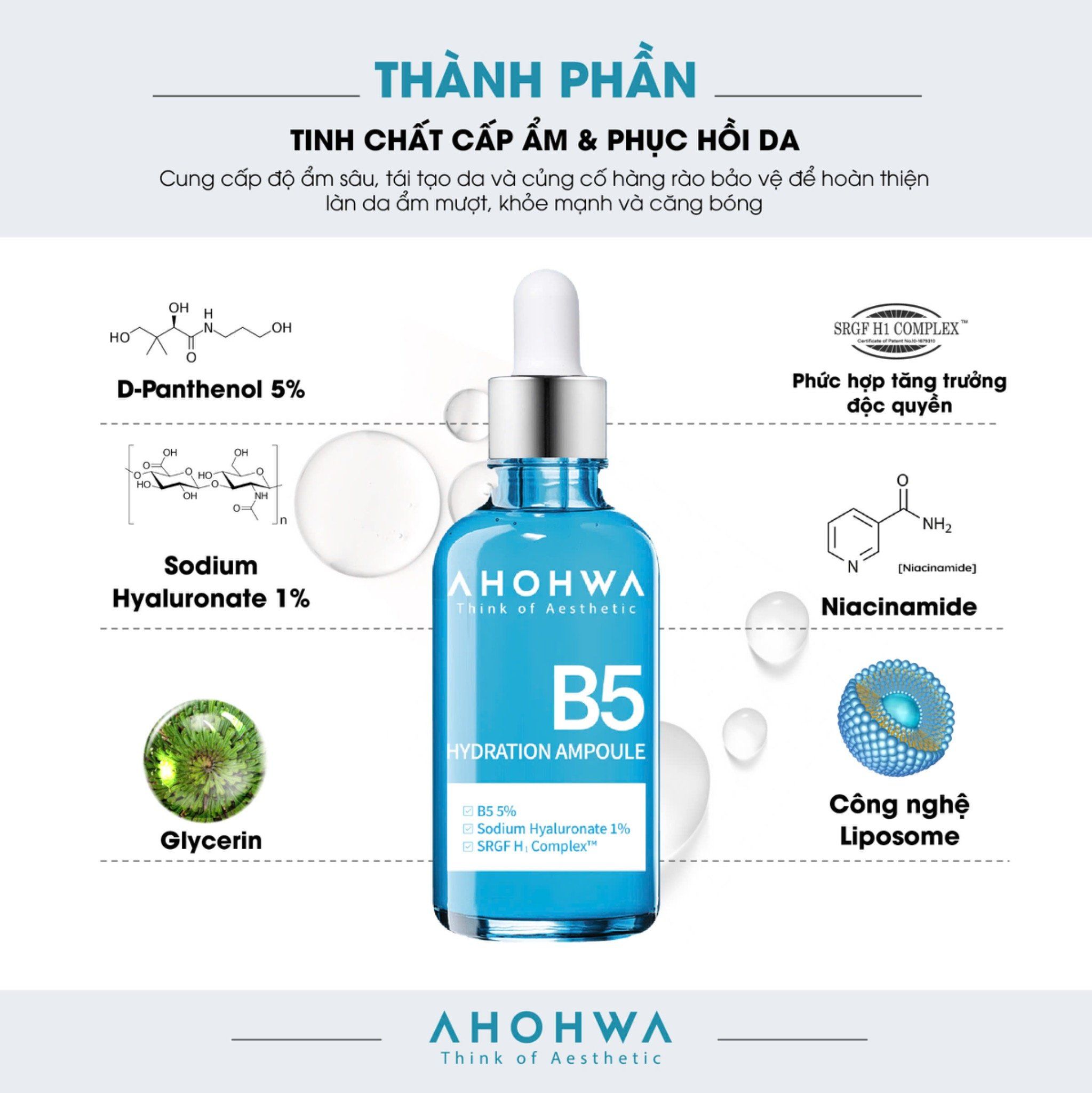  Tinh chất cấp ẩm, phục hồi da Hydration Ampoule B5 (30ml) 