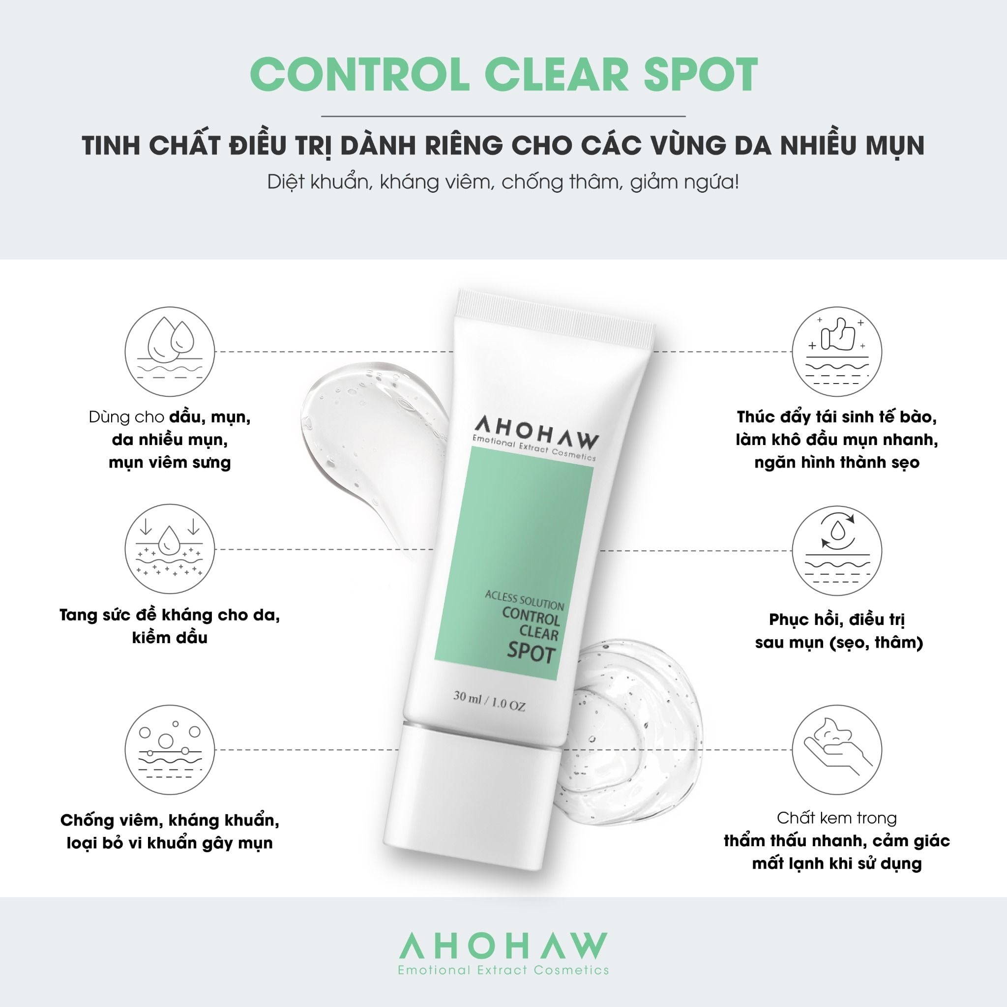  Tinh Chất Chấm Mụn Ahohwa Control Clear Spot (30ml) 