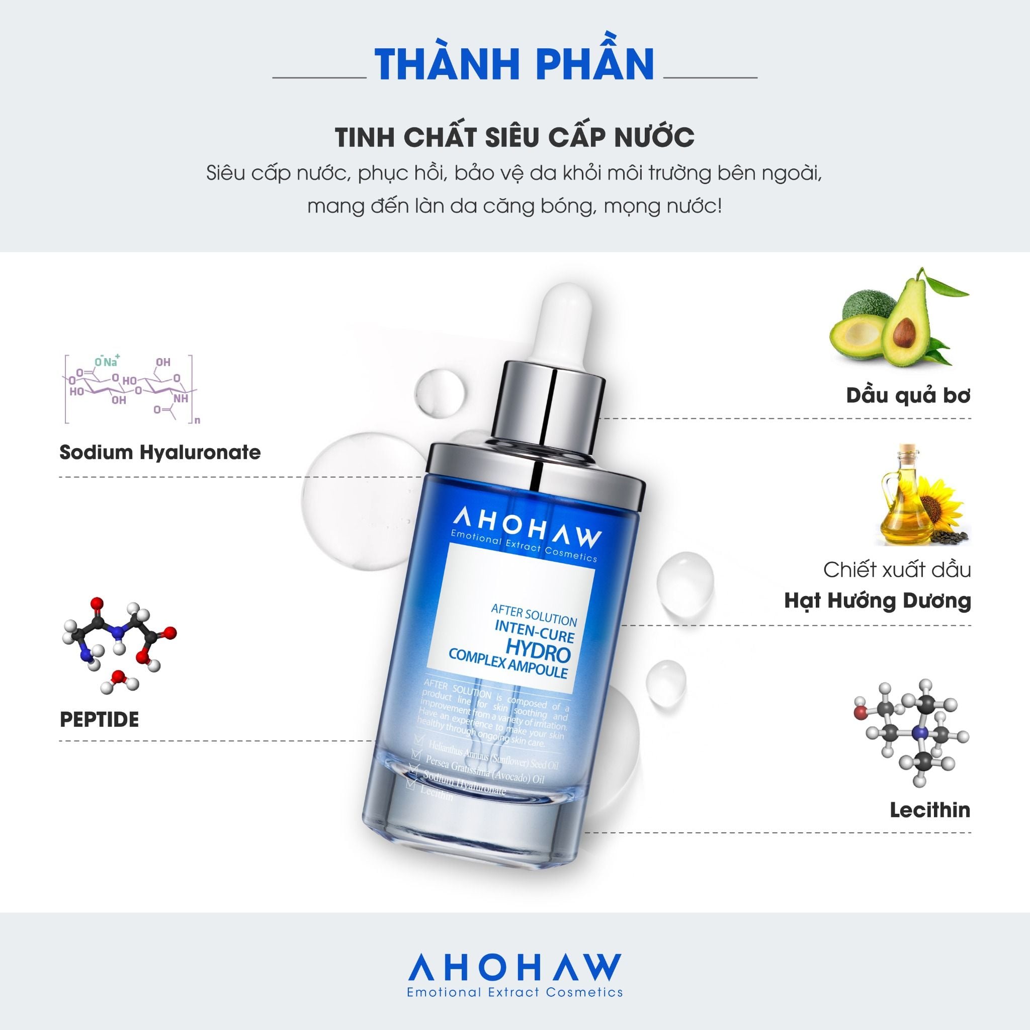  Tinh Chất Cấp Ẩm Ahohwa Hydro Complex Ampoule (50ml/150ml) 
