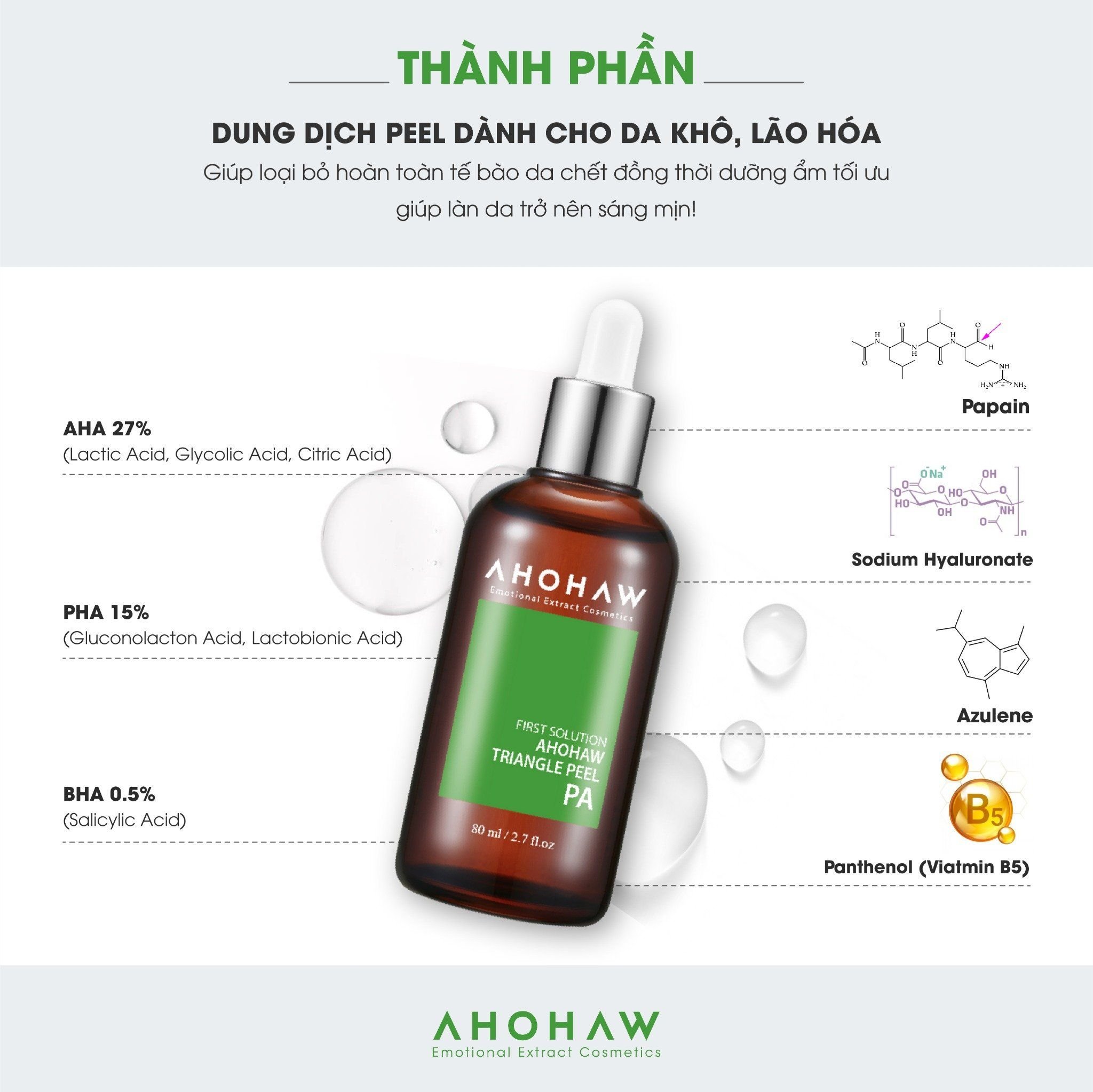  Peel Da Khô, Lão Hóa Ahohwa Triangle Peel PA (80ml) 