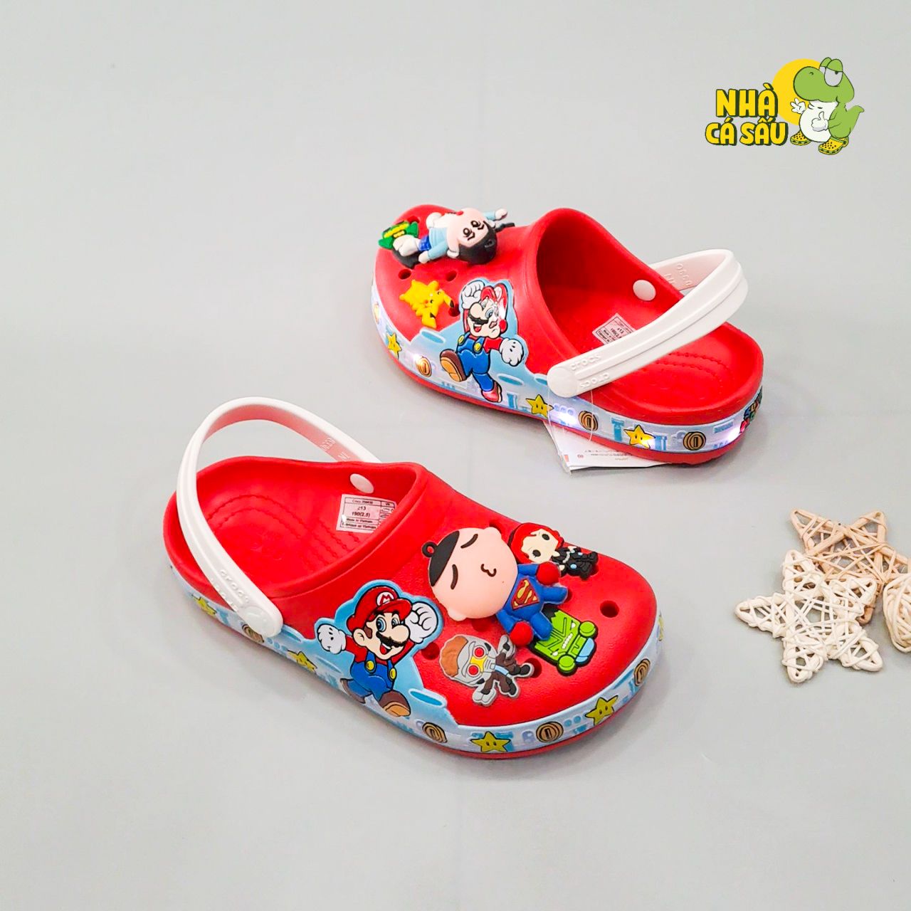  Dép sục Dinas 3D đèn nháy trẻ em khủng long, spiderman, chó cứu hộ, mario, unicorn 