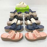  Dép quai ngang đế bánh mỳ Dinas brooklyn mid wedge cài khuy nữ 