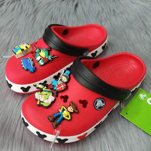  Dép sục crocband viền mickey trẻ em 