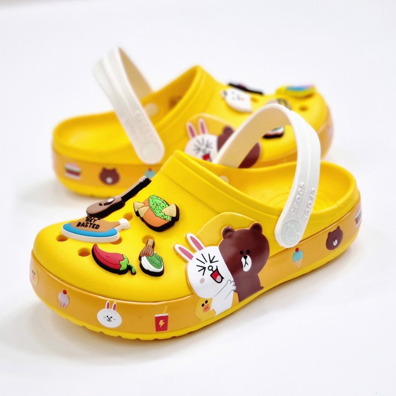  Dép sục Dinas 3D band linefriend thỏ gấu vàng trẻ em 