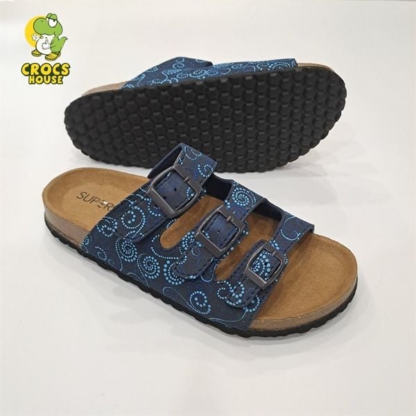  Dép trấu ba quai da bò thật Supersoft 