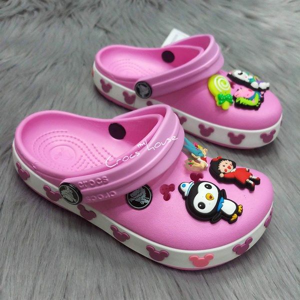  Dép sục crocband viền mickey trẻ em 