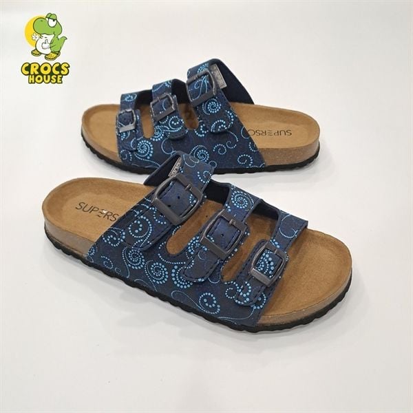  Dép trấu ba quai da bò thật Supersoft 