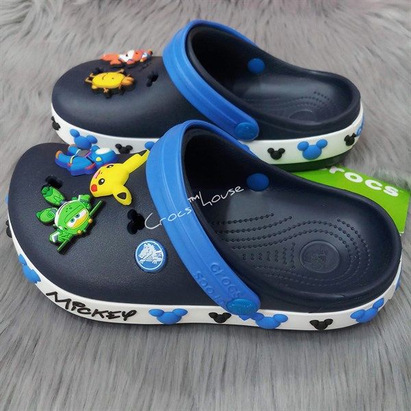  Dép sục crocband viền mickey trẻ em 