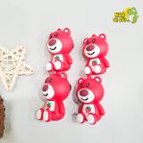  Jibbitz charm sticker đá hình gấu dâu hồng, gấu lotso gắn trang trí dép sục cross 