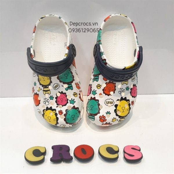  Dép sục cross classic họa tiết trẻ em chính hãng 