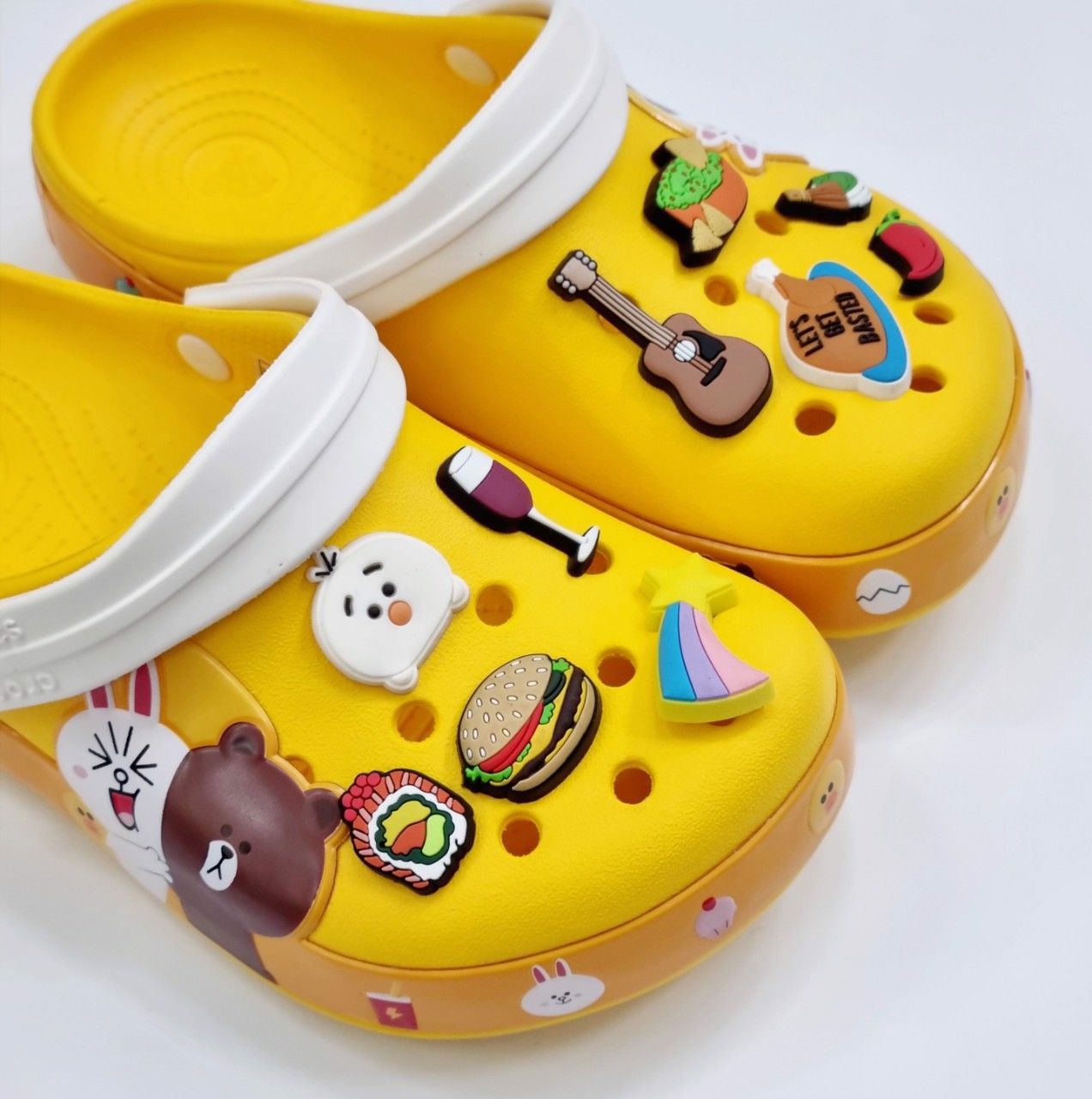  Dép sục Dinas 3D band linefriend thỏ gấu vàng trẻ em 