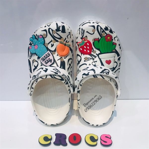  Dép sục cross classic họa tiết trẻ em chính hãng 