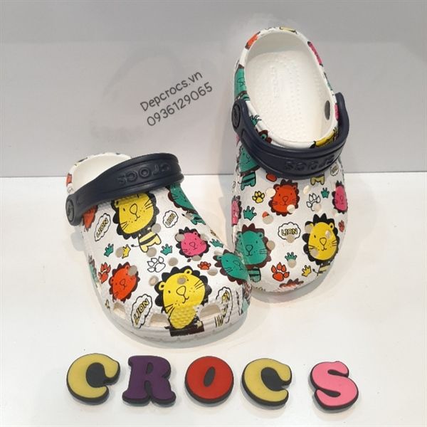  Dép sục cross classic họa tiết trẻ em chính hãng 