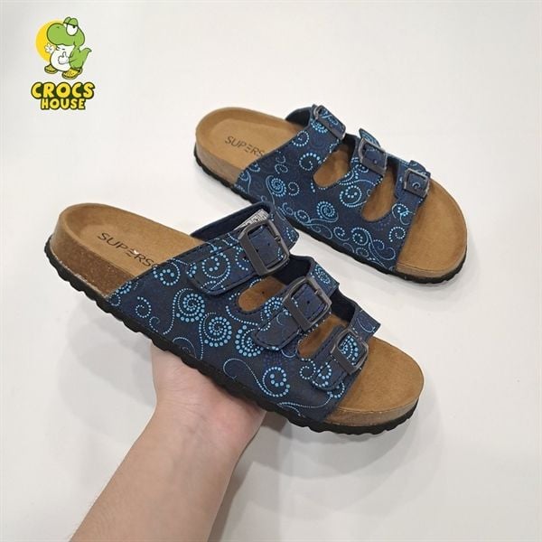  Dép trấu ba quai da bò thật Supersoft 