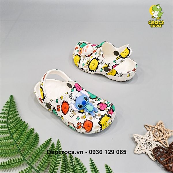  Dép sục cross classic họa tiết trẻ em chính hãng 