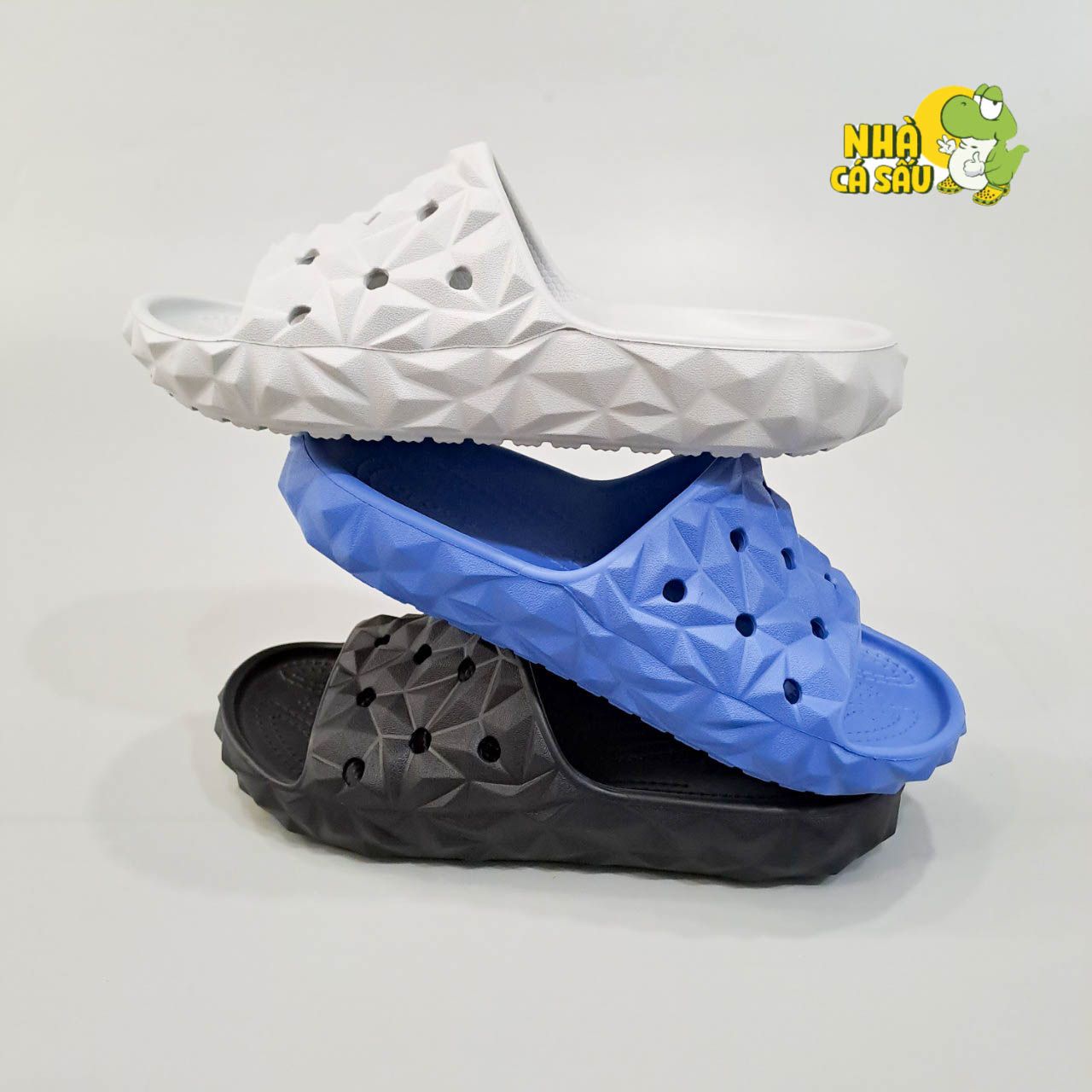  Dép quai ngang cross classic sầu riêng, dép kim cương nam nữ chính hãng 