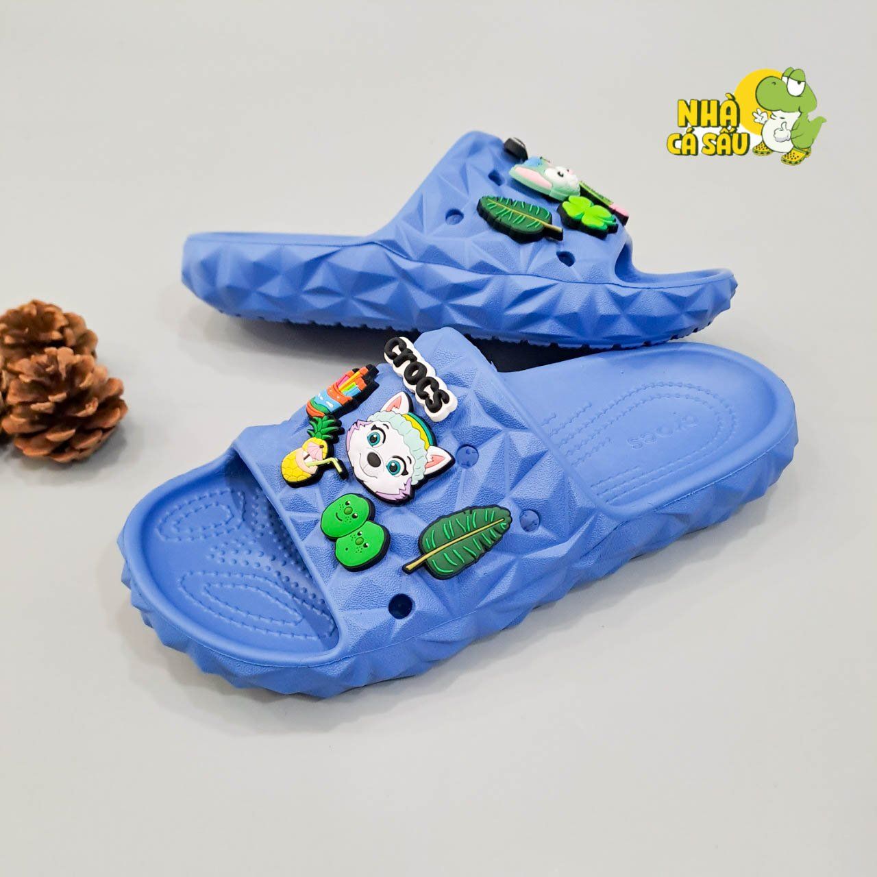  Dép quai ngang cross classic sầu riêng, dép kim cương nam nữ chính hãng 
