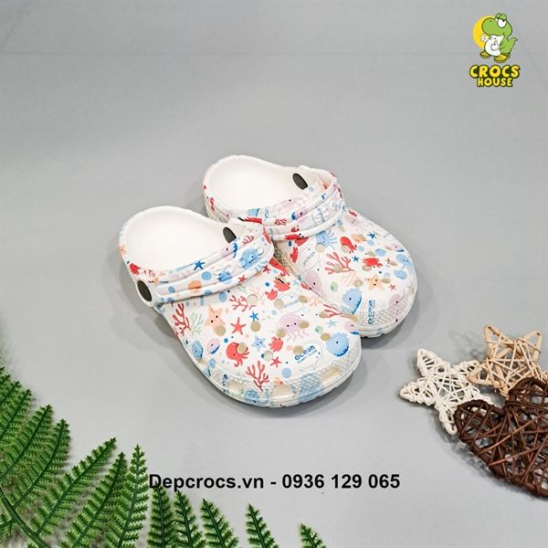  Dép sục cross classic họa tiết trẻ em chính hãng 