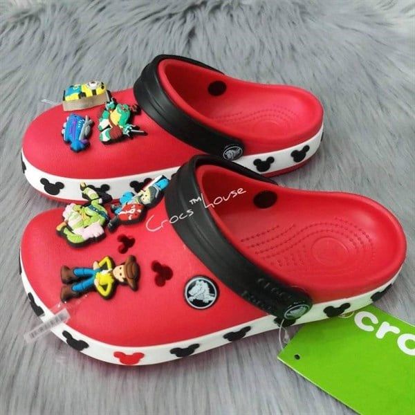  Dép sục crocband viền mickey trẻ em 