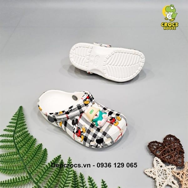  Dép sục cross classic họa tiết trẻ em chính hãng 